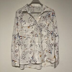 Runcati Woman's Button Down Blouse Pockets Floral Size X-Large NEW